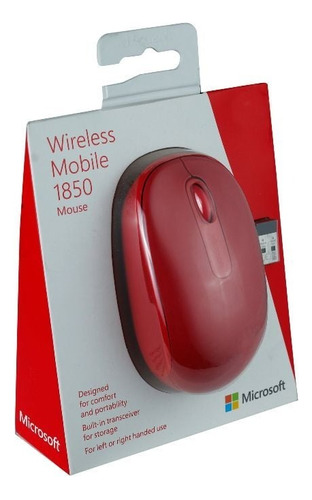 Mouse Inalambrico Microsoft 1850 Rojo