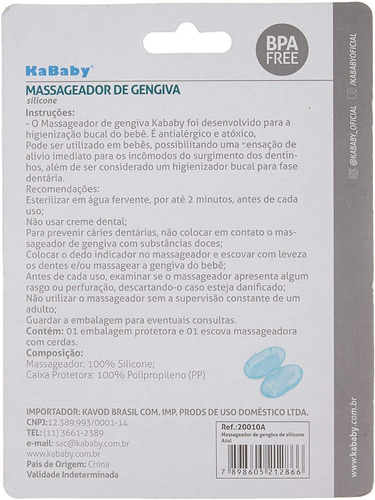 Imagem 3 de 3 de Massageador De Gengiva Bebê Silicone Kababy