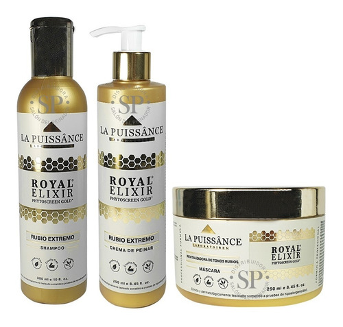 La Puissance Royal Elixir Shampoo Crema Peinar Máscara Rubio