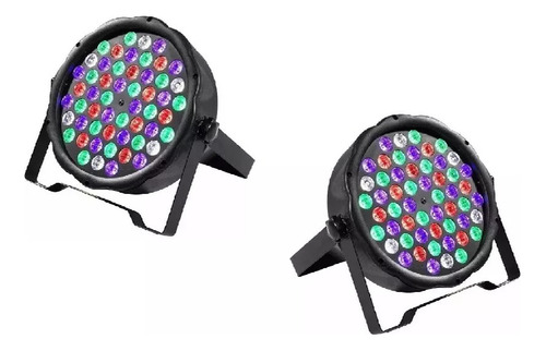 2x Refletores Parled Strobo 64 Rgbw 54 Led 3w Dmx Luz Festa