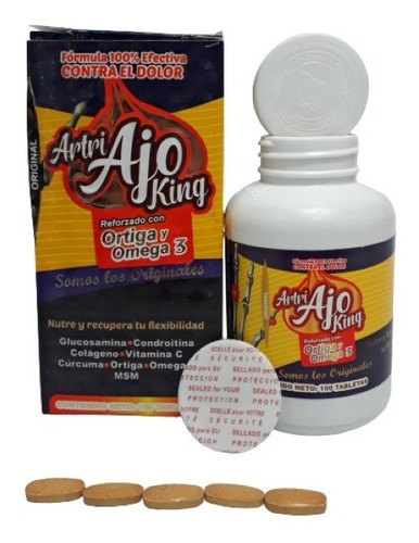 Artri Ajo King Artriking Ortiga Omega 3 100 Tab 6 Pzs Full