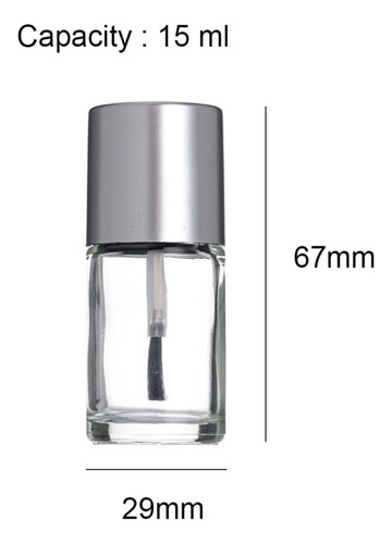 Botella De Esmalte De Uñas De Vidrio Transparente Rellenable