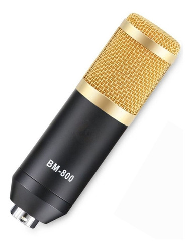 Kit Microfone Condensador Lorben Bm800 Cabo Xlr/p2 Top Cor Preto Dourado