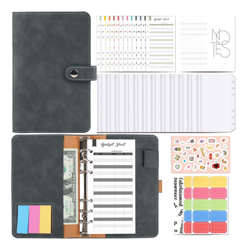 Planejador De Orçamento A6 Ring Binder Com Bolsos E Envelope