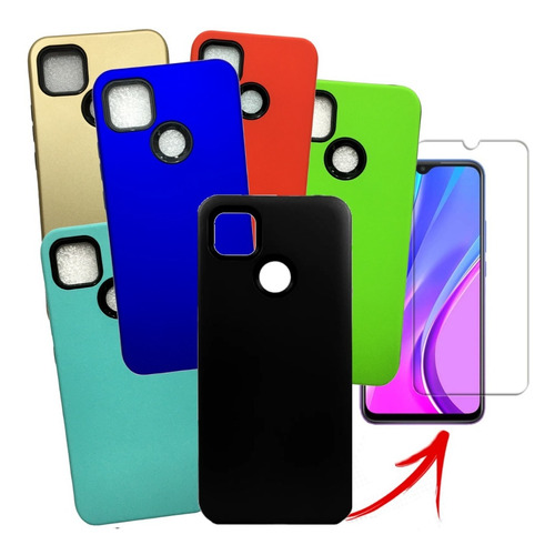 Funda Para Redmi 9c Case Protector Carcasa + Vidrio Templado