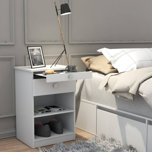 Mesa De Luz Con Desayunador Moderna Minimalista