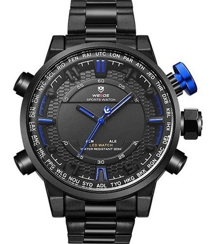 Relógio Masculino Weide Anadigi Wh-6402 Azul