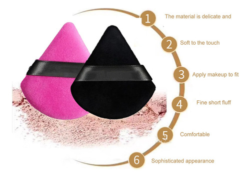 Maquillaje Esponja, Esponjas De Maquillaje 6 Pzas Triangular