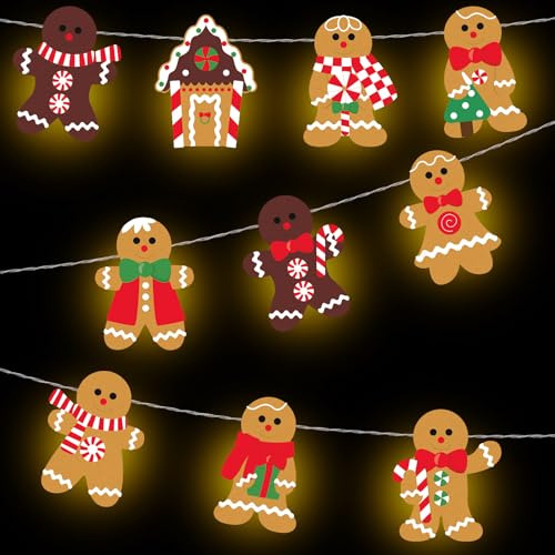 Luces Colgantes De Navidad De Galleta De Jengibre