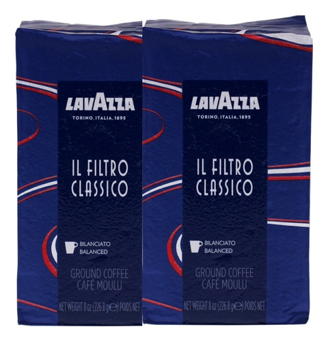 Pack 2x Café Italiano Lavazza Molido Filtro Clásico 1kg  