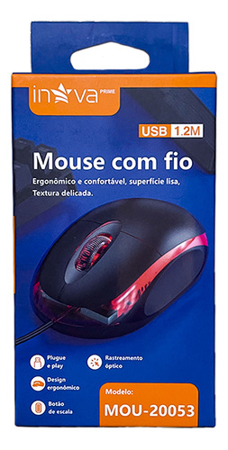 Mouse Usb Com Fio Design Ergonômico