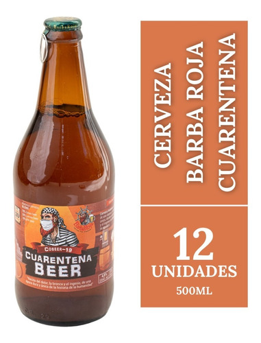 Imagen 1 de 10 de Cerveza Barba Roja Cuarentena Beer 500ml. Pack X 12