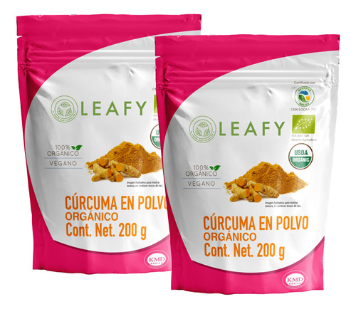 Paquete Cúrcuma Dúo Superfood Leafy 400 Gr