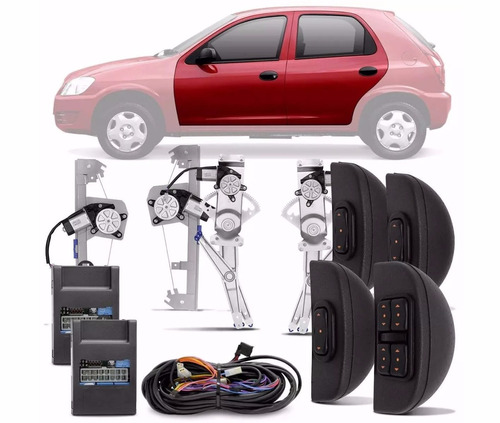 Kit Vidro Eletrico Celta 2015 4 Portas Completo Original