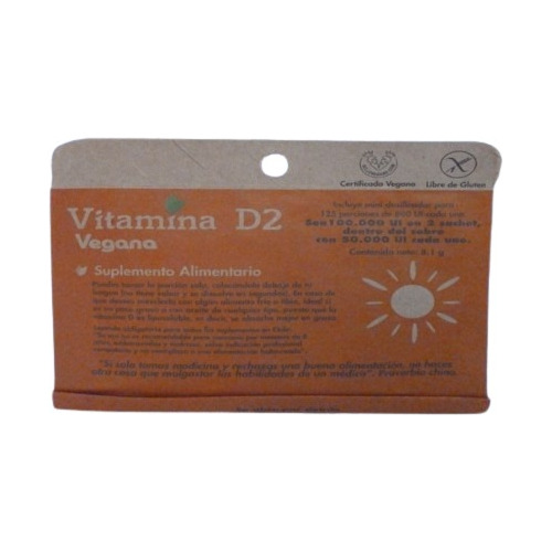 Vitamina D2. 125 Porciones. Dulzura Natural 8,1gr.