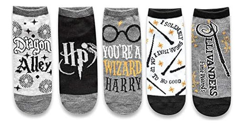 Harry Potter Diagon Alley Wizard Magic Paquete De 5 Calcetin