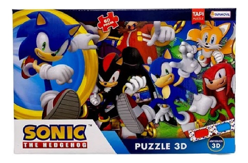 Imagen 4 de 6 de Puzzle 3d Sonic 60 Piezas Con Anteojos Tapimovil