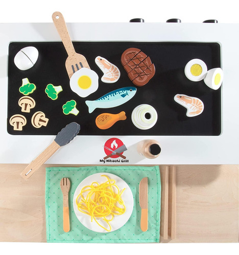 Cocinita Grande Niños Chef Juguete Jugar Madera Comidita