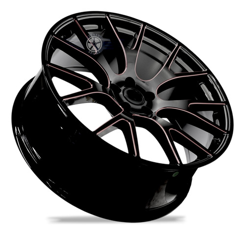 Rines 22 Deportivos 5-115 Excelente Challenger Charger 300c Gloss Black Red Milled