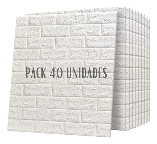 Placas Autoadhesivas 3d 70x77 Blanco Ladrillo Pack 40 Placas