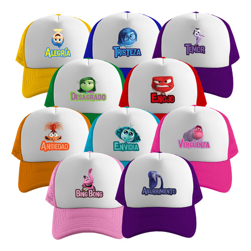 13 Gorras Intensamente Sublimación Desagrado Niños 2-8 Años