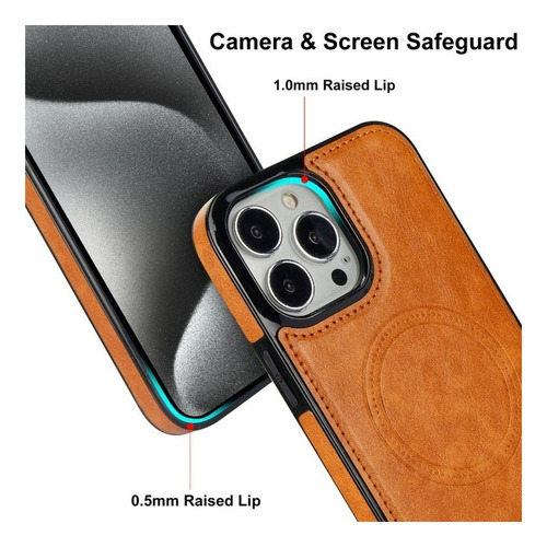 Funda De Cuero Vintage For iPhone 15/14/13, Con Soporte