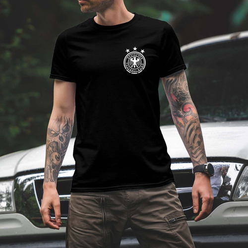 Remera Negra Alemania Mundial Qatar Algodón Hombre Mujer
