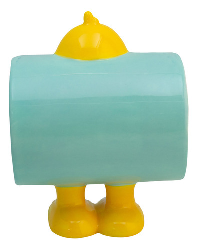 Taza De Cerámica Animales 3d Cute Con Asa De Patitas 480 Ml Color Menta Pollito