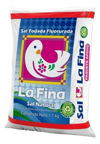 Sal Yodada La Fina Fluorurada Natural 1.1 Kg