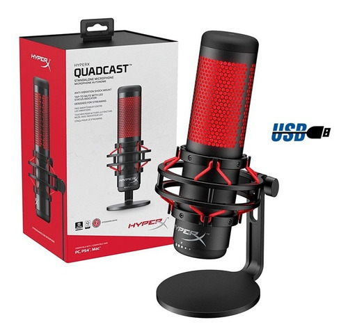 Hyperx Quadcast - Micrófono De Condensador Usb Para Juegos