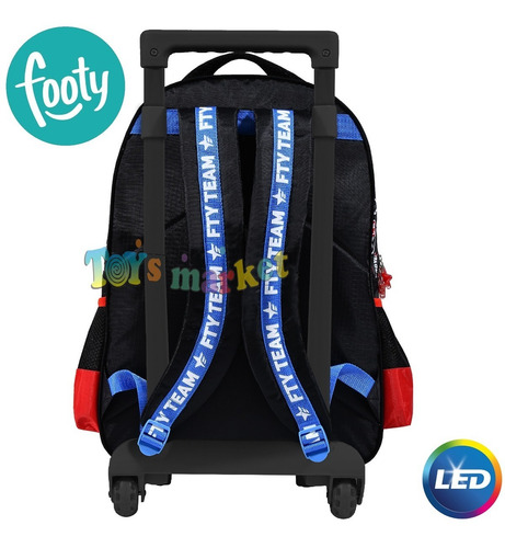 Imagen 3 de 5 de Mochila 18 Con Carro Carrito Y Luces Led Footy