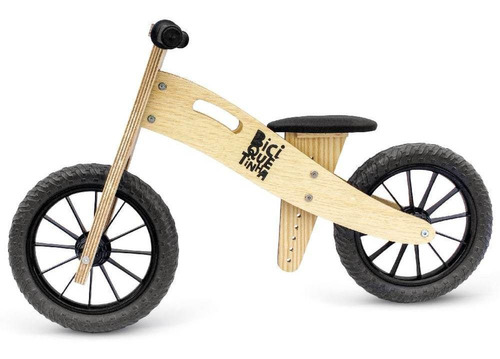 Bicicleta De Equilíbrio Infantil Biciquétinha Wooden Preta