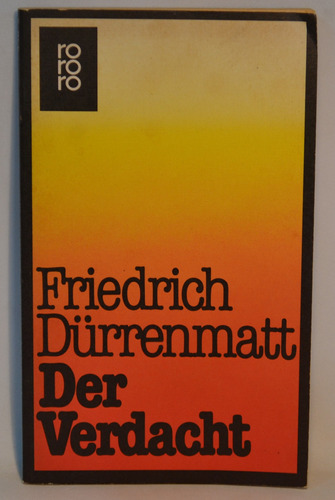 Livro Der Verdacht - Friedrich Durrenmatt [1983]