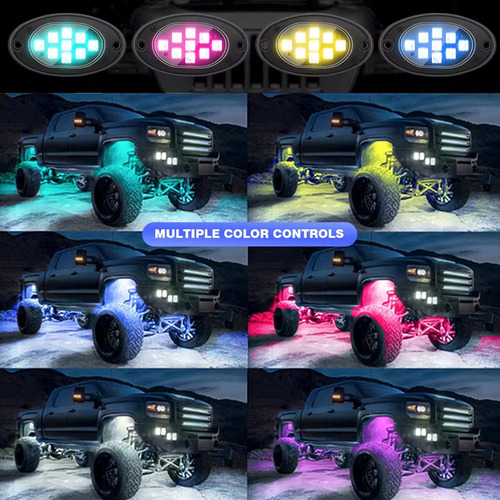Kit Iluminação Led Roda Chassi Rgb Bluetooth Utv Jeep Pickur