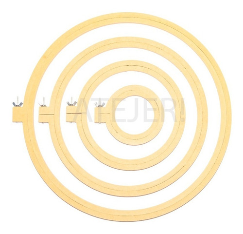 Imagen 6 de 8 de Bastidor Para Bordado De Fibrofacil Redondo De 20 Cm