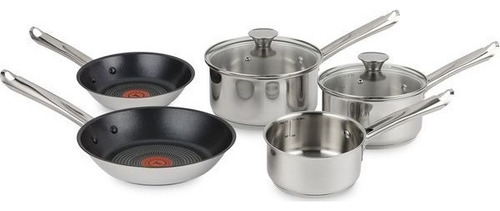 Bateria de fogão de indução de aço inoxidável T-fal de 7 unidades