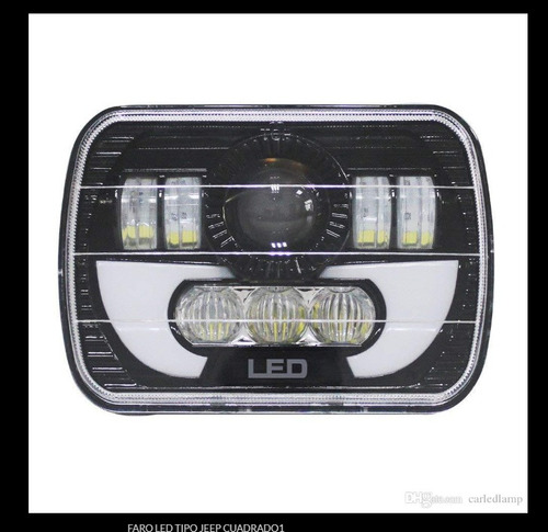 Faro Led Tipo Jeep Cuadrado