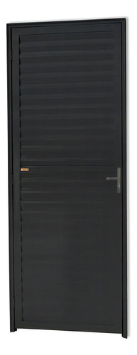 Porta Veneziana Direita Em Alumínio Linha 25 210x80cm Preta