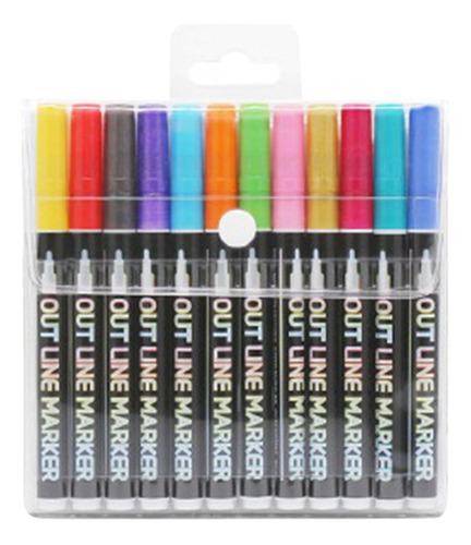 Juego De Bolígrafos L Pen Dream De Doble Línea, 12 Colores,