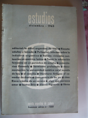 Lote / Estudios Revista De Cultura / 1966 Univ. Del Salvador