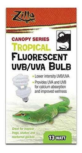 Zilla Tropical Fluorescentes Uvb / Uva Bulbo, 13 Watts