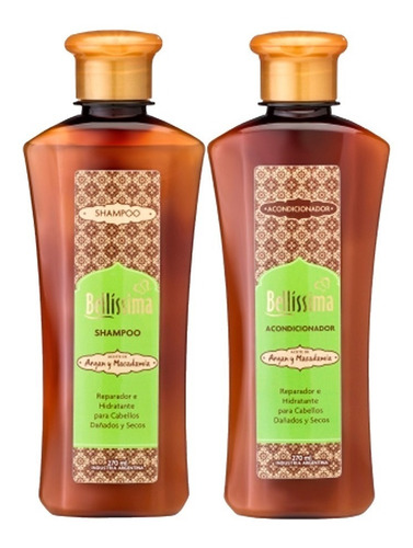 Shampoo Y Acondicionador Argan Cabello Seco Bellissima 270ml