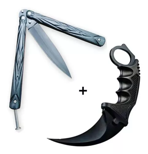 1 Canivete Butterfly Karambit Cs Go Trava De Mola Cores