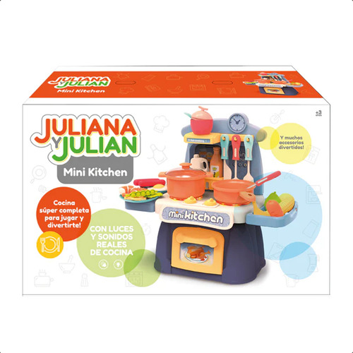 Mini Kitchen Juliana Y Julián Cocina De 23 Piezas Color Gris Gris