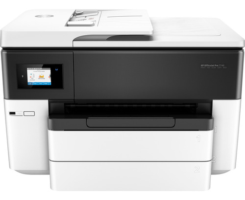 Impresora portátil a color multifunción HP OfficeJet Pro 7740 con wifi blanca y negra 100V/240V