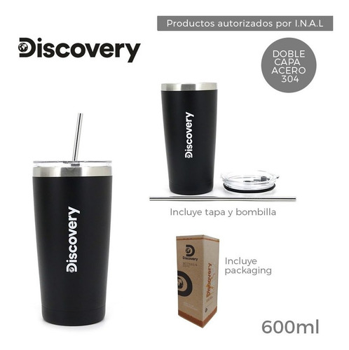 Vaso Discovery Térmico Con Bombilla Inoxidable Asfl70