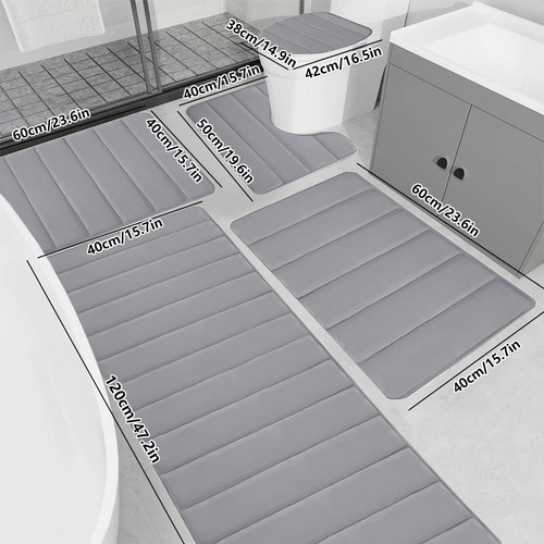 Juego De 5 Alfombrillas De Baño Grandes Para Inodoro De 5 Pi