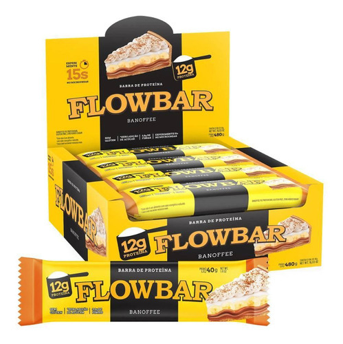 Flowbar Barra De Proteina Banoffee 40gr Dp 12 Un