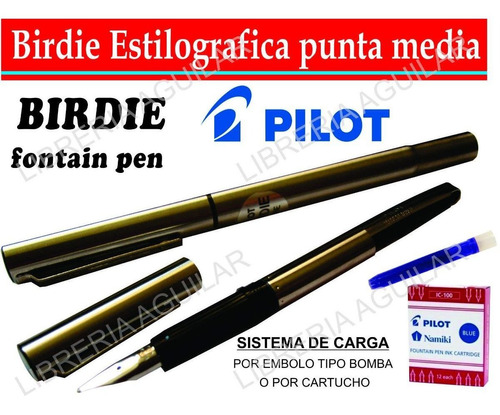 Pluma Pilot Birdie Lapicera A Fuente Fontain Pen Con Embolo