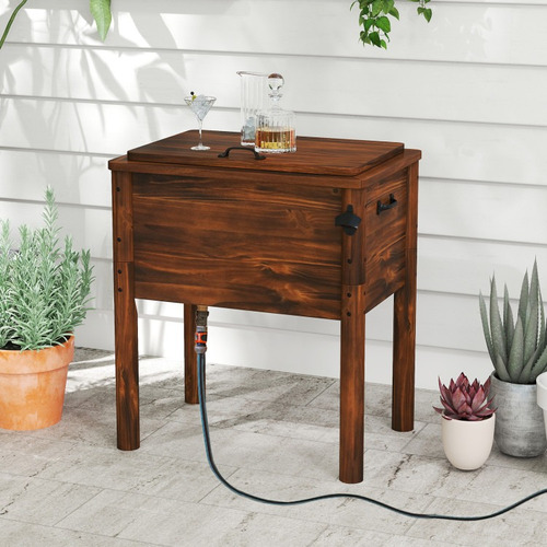 Hielera De Madera Para Patio Con Abridor De Botella Gpl
